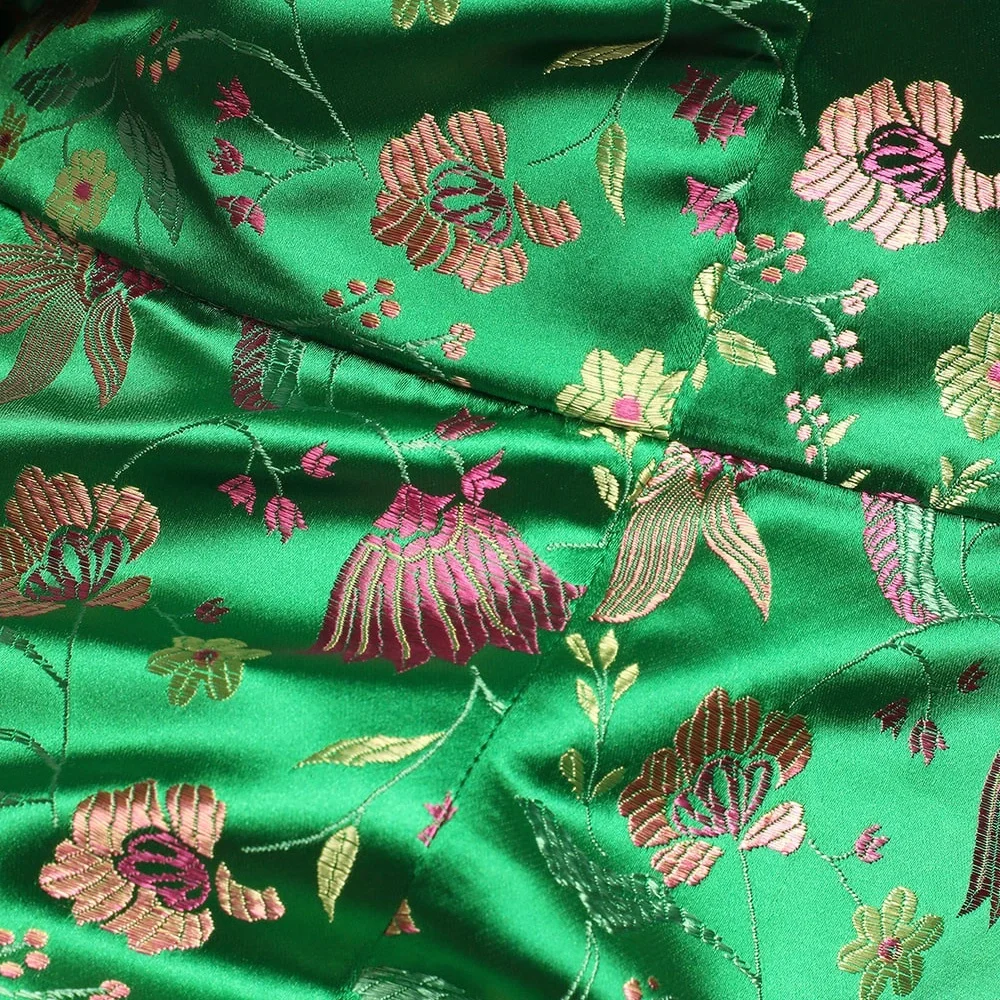 Lulus Make a Move Green Satin Floral Jacquard Strapless
Midi Dress - Picture 3 of 8